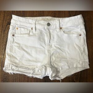 American Eagle Next Level Stretch White Denim Women Shorts